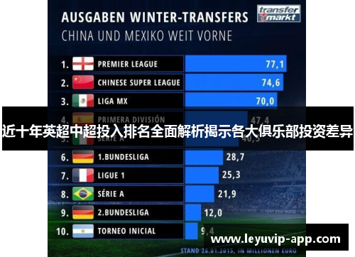 近十年英超中超投入排名全面解析揭示各大俱乐部投资差异